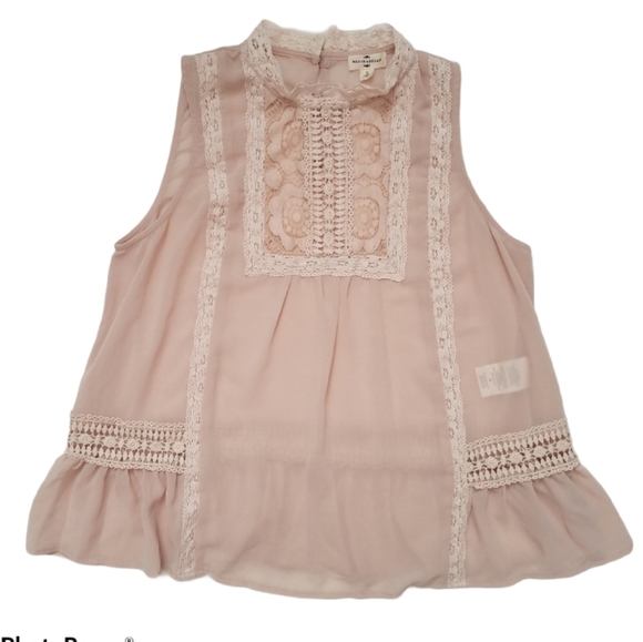 Mason & Belle Tops - Mason & Belle Mock Neck Lace Top